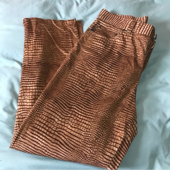 Womens Size 6P Ralph Lauren Brown/Tan Animal Print Capri - Picture 1 of 7